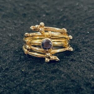 Gold Purple Gemstone Ring